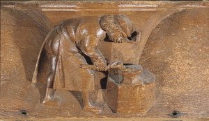 Intaglio raffigurante un ramaio, da un coro ligneo
