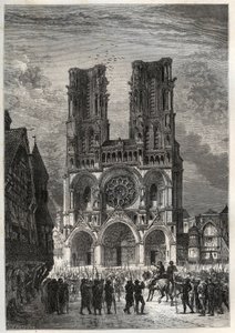 Cattedrale di Notre-Dame di Laon (1150-1180), Aisne - Cattedrale di Laon - incisione da 