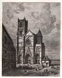 Cattedrale di Saint-Etienne de Meaux - Seine-et-Marne - incisione in 