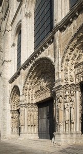 Cattedrale di Chartres, portale reale facciata ovest da French School