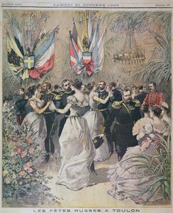 Celebrazioni in onore della visita della flotta russa a Tolone, copertina di Le Petit Journal, 21 ottobre 1893 da French School