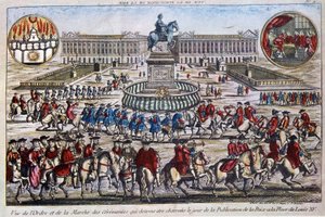 Cerimonia per la pubblicazione della Pace (fine della Guerra dei Sette Anni), Place Louis XV da French School