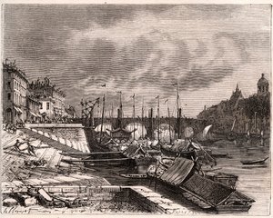 Chalon-sur-Saône - Saône-et-Loire - incisione in "La France illustrée: géographie, histoire, administration statistique" di V.A. Malt-Brown. 1884 da French School