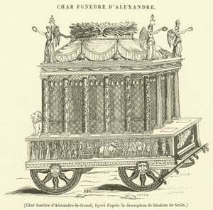 Carro funebre di Alessandro Magno (incisione) da French School