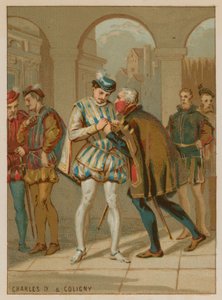 Carlo IX prende consiglio da Coligny da French School