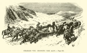 Carlo VIII attraversa le Alpi da French School