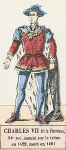Carlo VII detto il Vittorioso, 54º re, salito al trono nel 1422, morto nel 1461 da French School