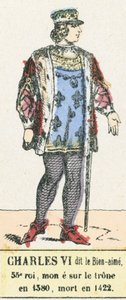 Carlo VI detto il Beneamato, 53º re, salito al trono nel 1380, morto nel 1422 da French School