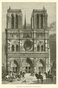 Carlo VI si reca a Notre-Dame (incisione) da French School