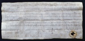 Carta firmata da Hugues I Capet (941-996), Re di Francia, 988 da French School