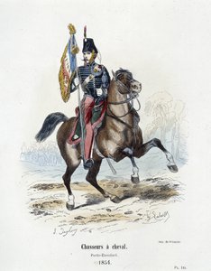 Cacciatori a cavallo: Porta - Stendardo nel 1854 - in “Histoire de l