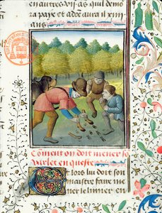 Controllo delle tracce di un cervo, dal Livre de la Chasse di Gaston Phebus de Foix (1331-91) da French School