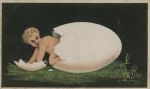 Bambino che emerge da un uovo