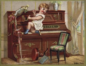 Bambino che suona il pianoforte