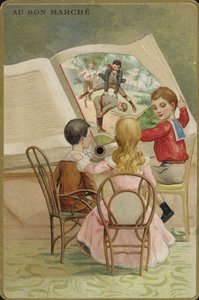 Bambini che leggono un libro sovradimensionato