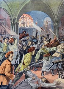 Cristiani cinesi massacrati a Mukden dai Boxer, da Le Petit Journal, agosto 1900 da French School