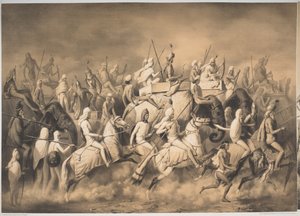 Chir Singh, Maharajah dei Sikh e Re del Punjab con il suo seguito a caccia vicino a Lahore, da 