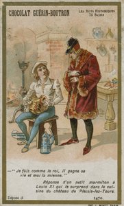Carta commerciale Chocolat Guerin-Boutron, serie Parole Storiche da French School