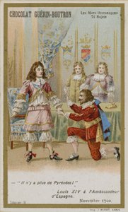 Carta commerciale Chocolat Guerin-Boutron, serie Parole Storiche da French School