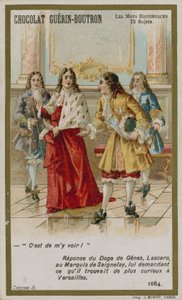 Carta commerciale Chocolat Guerin-Boutron, serie Parole Storiche da French School