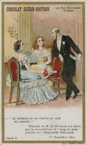 Carta commerciale Chocolat Guerin-Boutron, serie Parole Storiche da French School