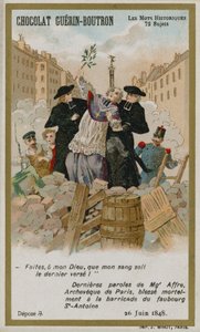 Carta commerciale Chocolat Guerin-Boutron, serie Parole Storiche