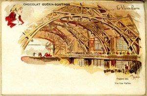 Cioccolato Cromolitografia Guerin Boutron, I VECCHI PARIGI, Théâtre des Vieilles halles da French School