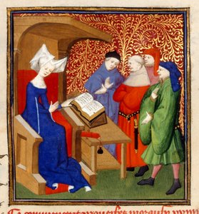 Christine che istruisce, MS Harley 4431, f.259v, Francia, c.1410-14 da French School