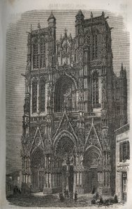 Chiesa di Saint-Vulfran (Saint Vulfran) ex collegiata ad Abbeville nel dipartimento della Somme in Francia - incisione in 