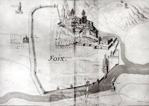 Città di Foix, da Grand Atlas, inizio XVII secolo da French School