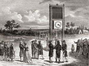 Claude Chappe che dimostra il suo primo sistema telegrafico aereo nel 1791, da 