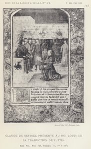 Claude de Seyssel presenta al re Luigi XII la sua traduzione di Giustino da French School