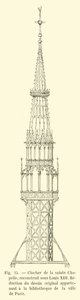 Campanile della Sainte-Chapelle, ricostruito sotto Luigi XIII, Riduzione del disegno originale appartenente alla biblioteca della città di Parigi