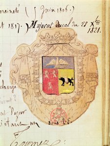 Stemma di Charles Maurice de Talleyrand-Périgord (1754-1838) Principe di Benevento da French School