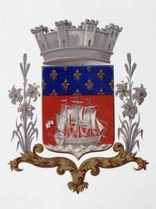Stemma della Città di Parigi: Regalità (Luigi XVIII e Carlo X) - Lettere Patenti datate 20 dicembre 1917 - in "Armorial National de France" di H. Traversier, Parigi da French School