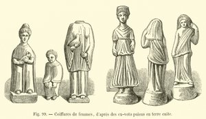 Acconciature femminili, secondo ex-voto pagani in terracotta da French School