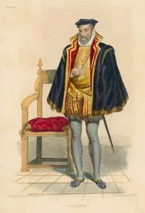 Coligny (incisione colorata) da French School