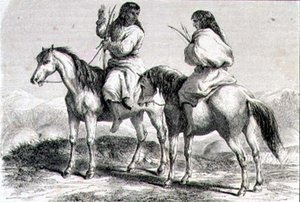 Indiani Comanche negli anni 1860 (incisione) da French School