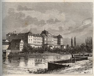 Commercy - La Mosa (55), Lorena, Francia - incisione in "La France illustree: geografia, storia, amministrazione statistica" di V.A. Malt-Brown. 1884 da French School
