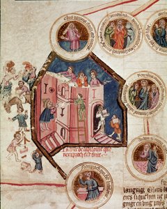 Cantiere della Torre di Babele a Babilonia. Pagina tratta dal manoscritto 