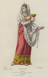 Corneille, Rodoguna, Atto V, Scena IV (incisione colorata) da French School