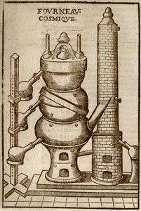Forno cosmico, da La Theotechnie Ergocosmique di Annibal Barlet (1653) illustrato in una storia della magia pubblicata alla fine del XIX secolo da French School
