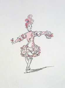 Design del costume per un giovane egiziano come Primavera in Les Fetes de l