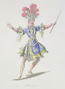 Costume per il Mago, in Dardanus, un libretto di Leclerc de Labruere, composto da Jean-Philippe Rameau, facsimile di A. Guillaumot Fils (incisione a colori) da French School