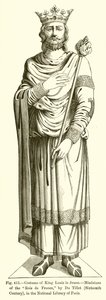Costume di Re Luigi il Giovane, miniatura dei Rois de France, di Du Tillet, XVI secolo, nella Biblioteca Nazionale di Parigi da French School