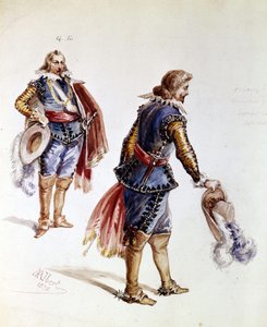 Costumi per il Ruy Blas di Victor Hugo. Disegno di Albert del 1872. Maison Victor Hugo, Parigi. da French School