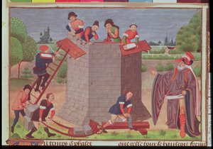 Costruzione della Torre di Babele, miniatura da 
