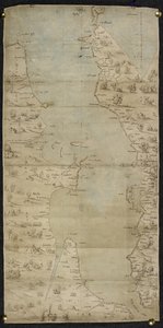 Mappa del Canale della Manica (Costa Sud Inglese e Costa Nord Francese) di Jean Rotz da French School