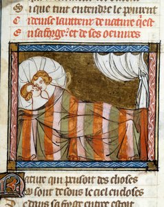 Coppia a letto. Miniatura tratta dal 