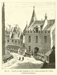 Corte della Sainte-Chapelle nel 1630, da un disegno di F Stella, cabinet des Estampes da French School